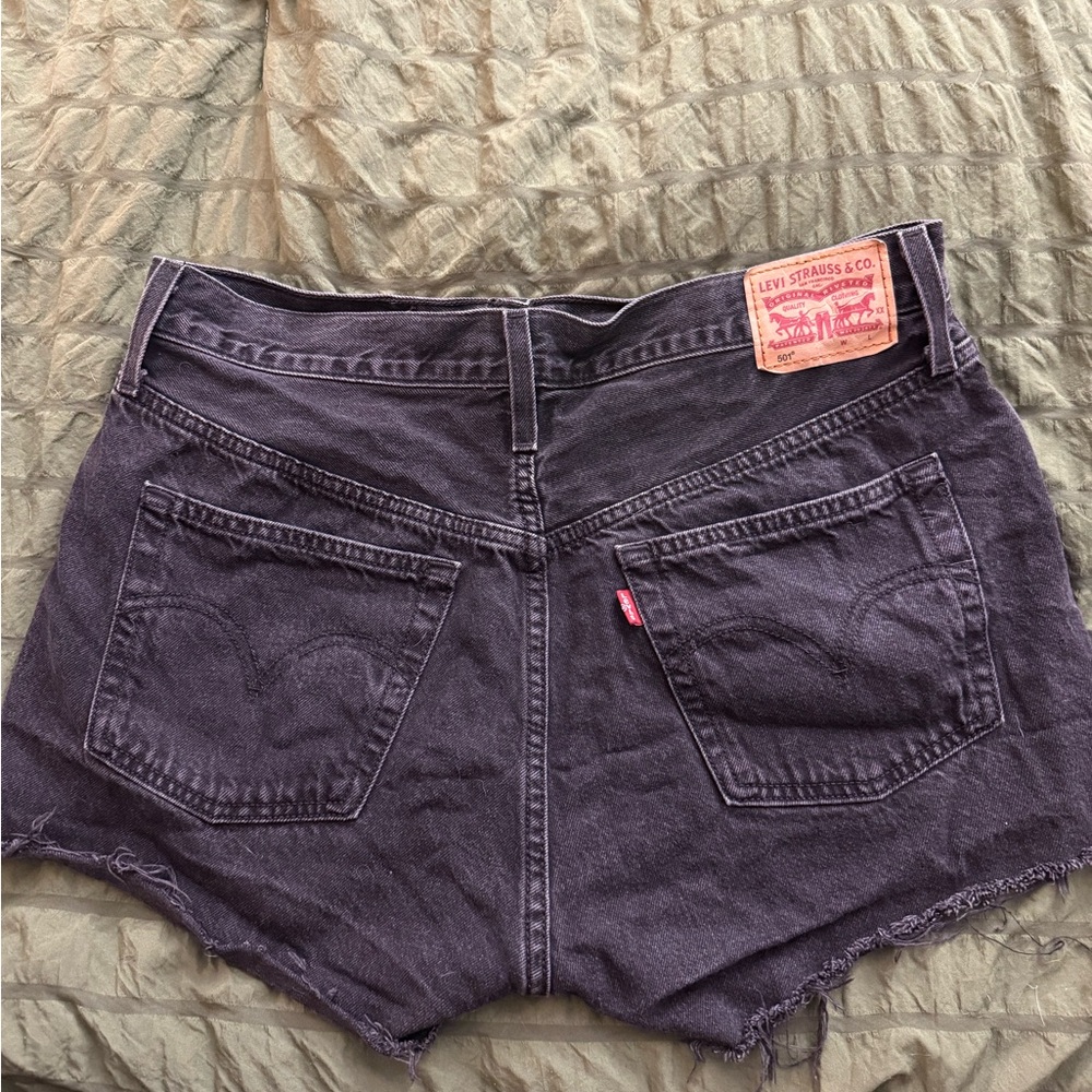 Levi's High-Waisted Black Jean Shorts